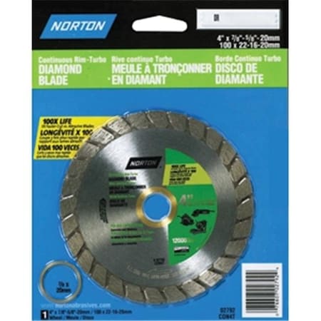 Norton Co Norton 2792 4 in. Diamond Blade Turbo Continuous Rim 76607027924